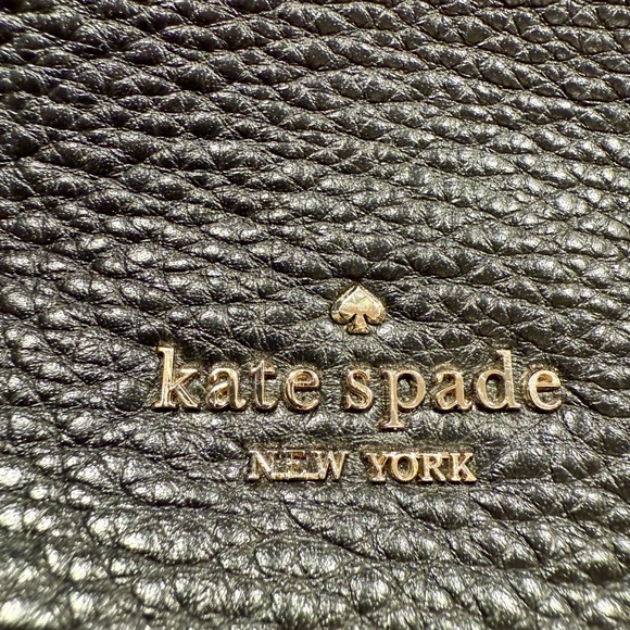 Kate Spade Black Pebbled Leather Shoulder bag with Gold Accents - Picture 3 of 8